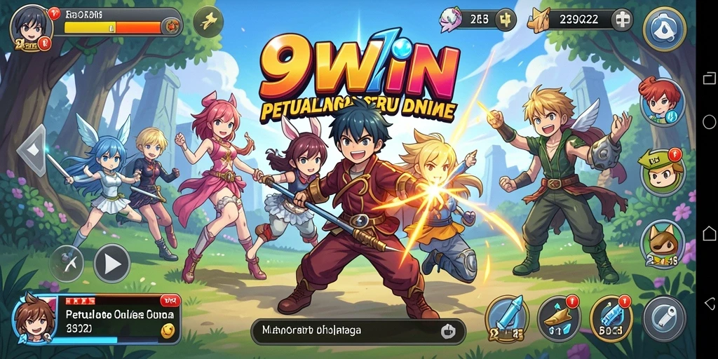 Tampilan gameplay 9WIN yang menakjubkan dengan karakter Anime.