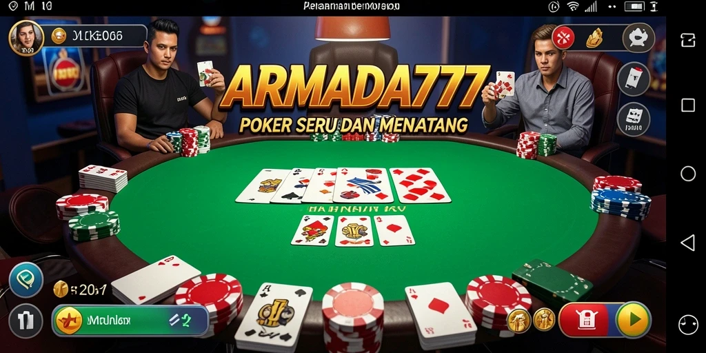 Tampilkan gameplay poker yang mendebarkan dan interaksi pemain.
