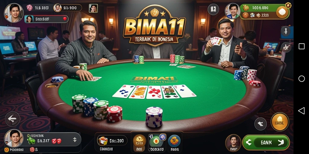Tampilan menarik dari permainan poker BIMA11 yang penuh aksi.