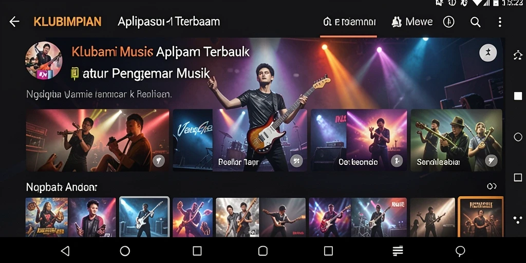 Tampilan menarik dari gameplay aplikasi KLUBIMPIAN yang menghadirkan pengalaman musik.