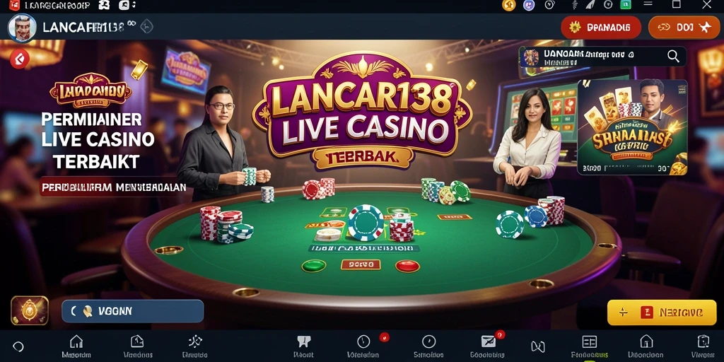 Screenshot LANCAR138 menunjukkan dealer profesional dan gameplay Live Casino yang menarik.