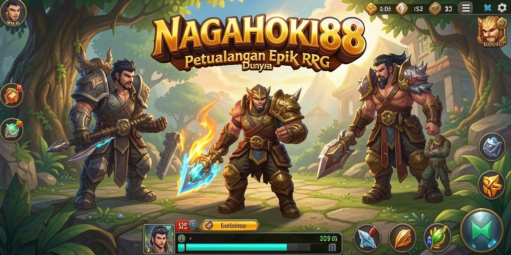 Tampilan gameplay RPG yang mendebarkan dalam NAGAHOKI88.