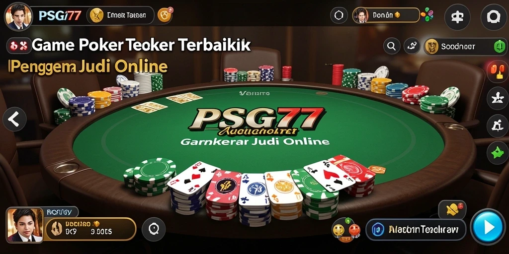 Tampilan gameplay Poker yang menarik dan mengasyikkan di PSG77.