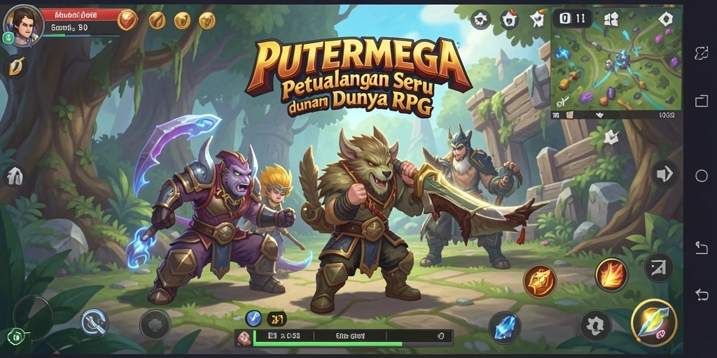 Tampilan gameplay PUTERMEGA yang menakjubkan dengan petualangan RPG.