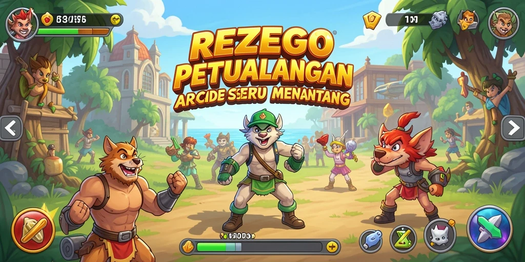 Gameplay REZEGO yang penuh aksi dan petualangan.