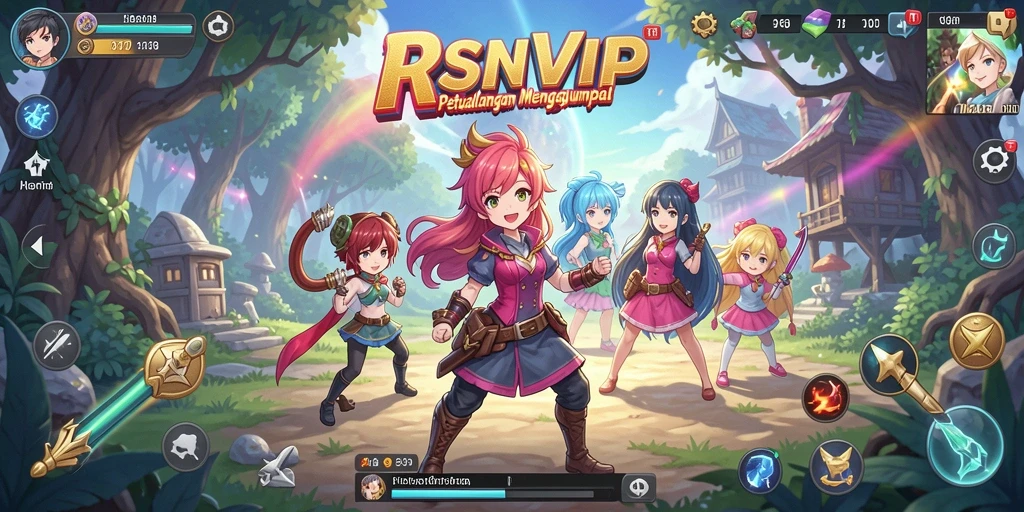 Tampilan gameplay RSNVIP yang menakjubkan dan penuh aksi anime.