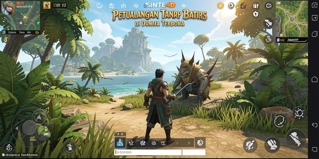 Tampilan gameplay SINTE4D menampilkan petualangan seru di dunia terbuka.