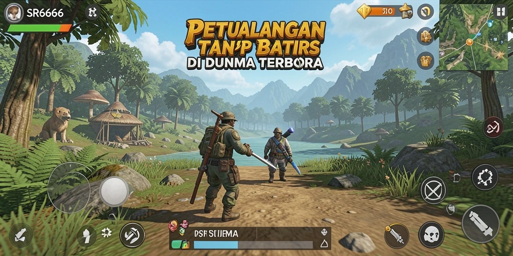 Tampilan utama gameplay SR6666 dalam dunia terbuka yang luas.