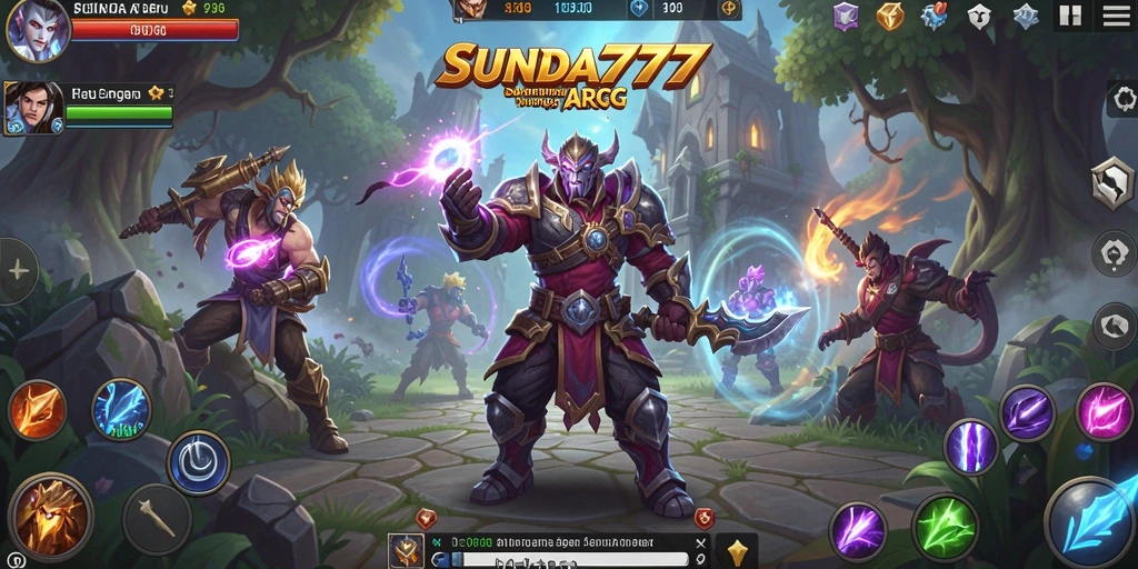 Screenshot utama SUNDA777 menampilkan aksi seru seorang pahlawan dalam pertempuran ARPG.