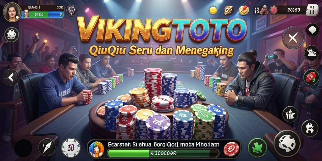 Screenshot gameplay VIKINGTOTO menunjukkan aksi QiuQiu yang mendebarkan.